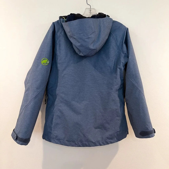 Mammut Dry Tech Blue Water Resistant Hooded Full Zip Winter Coat Women's XS - Picture 12 of 12